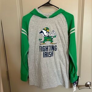 CHILD SIZE XL Notre Dame long sleeve hoodie tee